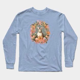 Spring Cute Bunny Cottage Garden Long Sleeve T-Shirt